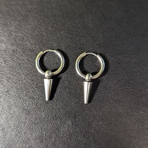 Stainless Steel Huggie Hoops with Spikes